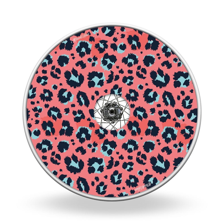 Wheel covers Blue leopard print