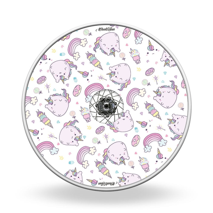 Wheel covers Kawaii style unicorns