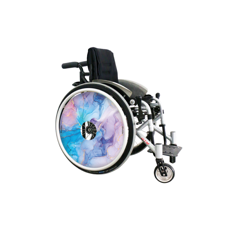 Wheel covers Abstraction in shades of blue and purple