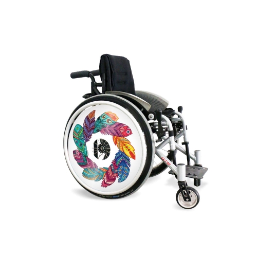 Wheel covers Colorful feathers