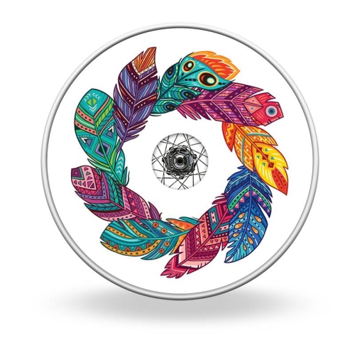 Wheel covers Colorful feathers