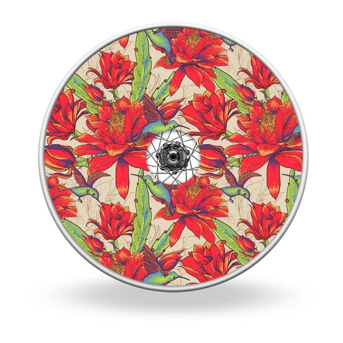 Wheel covers Red flowers