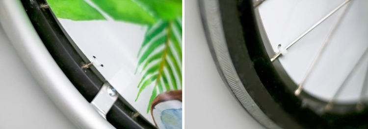 Wheelchair wheel covers method of attachment -  cable ties